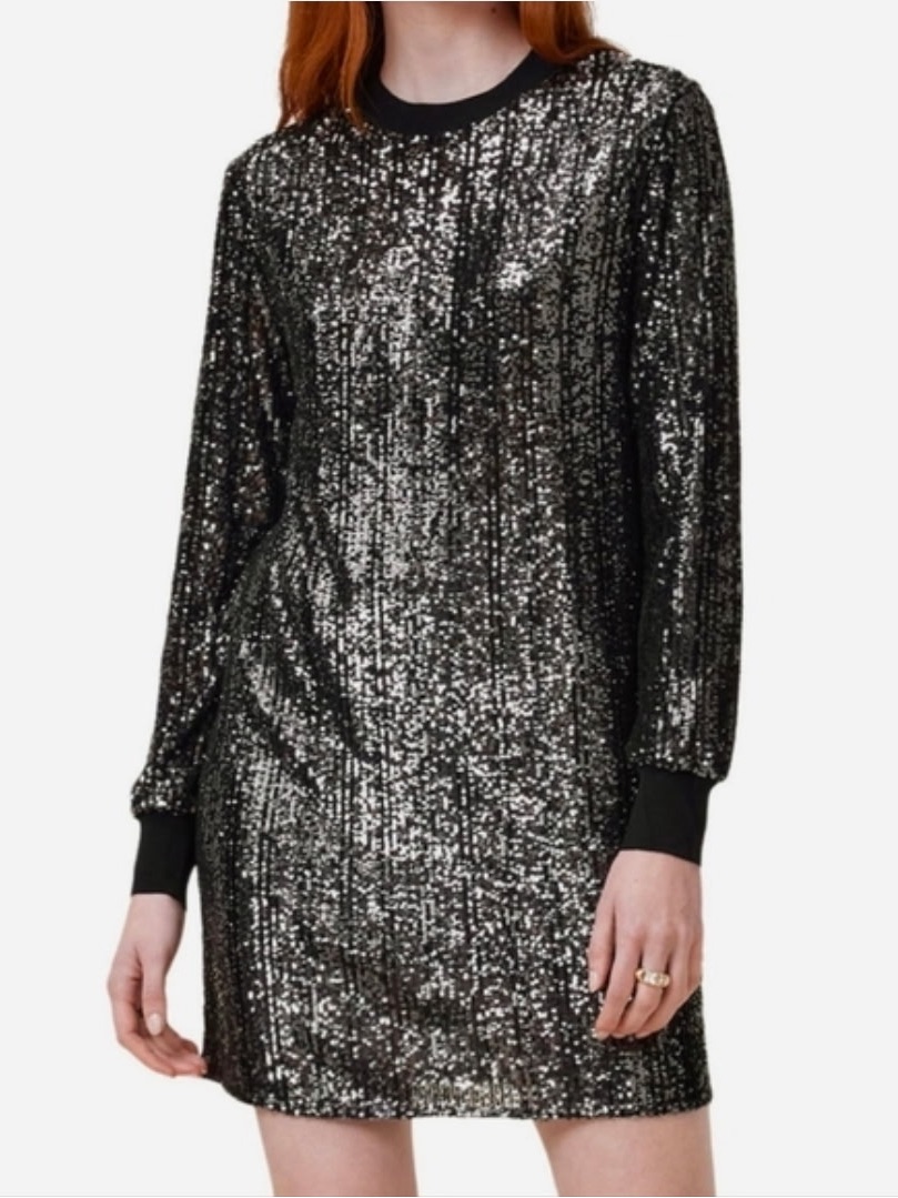 All Saints Black Sequin Mini Dress/Tunic- Size Xs